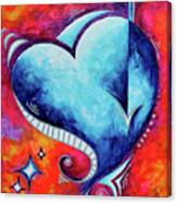 Heart Racing Is A Fun Whimsical Color Study Heart Painting From The Pop Of Love Collection Madart Canvas Print