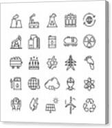Heavy And Power Industry Related Vector Line Icons Canvas Print