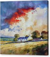 Hillside Cottage, County Mayo. Canvas Print