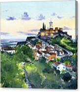 Hilltop Village Of Monsaraz In Portugal Canvas Print