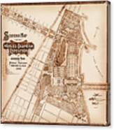Historic Map Jackson Park Chicago Illinois 1893 Sepia Canvas Print