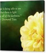 Hope And Light Inspirational Card And Art Canvas Print