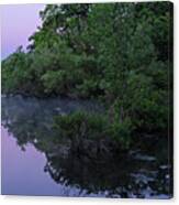 Horn Pond Purple Sunrise In Woburn Massachusetts Egret Canvas Print