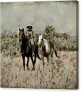 Horse Power Mustering With A Spare Canvas Print
