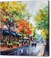 Hot Springs Scenic Downtown In Autumn Canvas Print