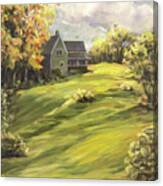 House On The Hill In Autumn Canvas Print