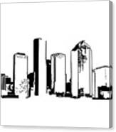 Houston, Texas Skyline, Black - Line Art Canvas Print