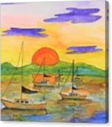 Hudson River Sunset Canvas Print