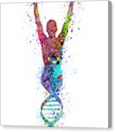Human Dna Watercolor Genetics Gift Canvas Print