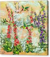 Hummingbirds Playing On A Misty Morn In Summer Canvas Print