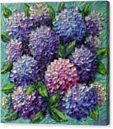 Hydrangeas For Elizabeth Commissioned Palette Knife Oil Painting Canvas Print