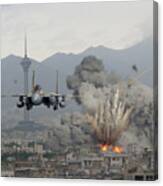 Iaf F-15is Retaliate Over Tehran Canvas Print