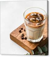 Ice Cold Coffee In Glass Canvas Print