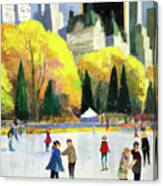 Ice Skating In The Fall Canvas Print