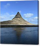 Iceland Kirkjufell Blue Sky 2 Canvas Print