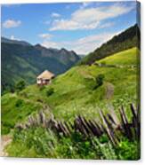 Idyllic Landscape From Svaneti, Caucasus Mountain Canvas Print