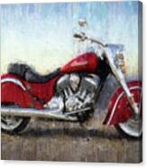 Indian Chief Motorcycle By Vart Canvas Print