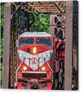 Indiana Railroad 9007 Crosses Over The Wabash River Canvas Print