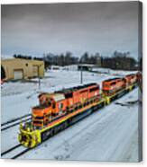 Indiana Southern Ipl Load Northbound At Petersburg In Canvas Print