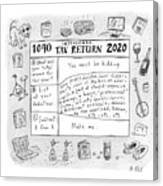 Individual Tax Return 2020 Canvas Print
