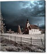 Big Coulee Lutheran Church In Infrared - Ramsey County North Dakota Canvas Print