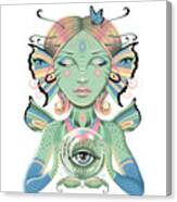 Insect Girl, Flutter With Crystal Ball Canvas Print