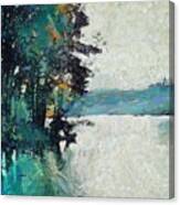 Island On Lake Arthur Canvas Print