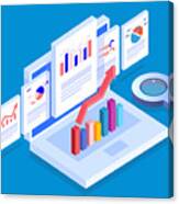 Isometric Web Pages And Business Data Reports Canvas Print