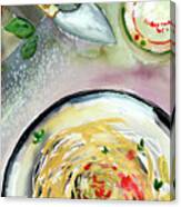 Italian Cuisine Pasta Food Art Watercolors Canvas Print
