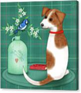 J Is For Jack Russell Terrier Canvas Print
