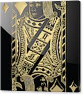 Jack Of Diamonds In Gold Over Black Canvas Print