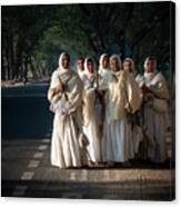 Jain Nuns In Gujarat. Canvas Print