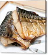 Japanese Food, Saba No Shioyaki, Salt-grilled Mackerel Canvas Print