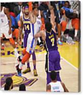 Javale Mcgee And Russell Westbrook Canvas Print