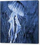 Jellyfish In Blue2 Canvas Print