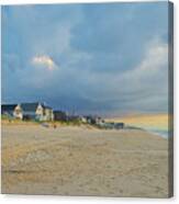 Jersey Shore Beachfront Homes At Sunrise Canvas Print