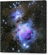Jewels In The Dust - Orion Nebula And Running Man Nebula Canvas Print