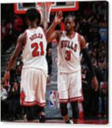Jimmy Butler And Dwyane Wade Canvas Print