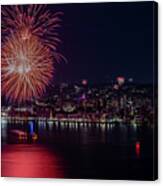 July 4th Fireworks Along The Yonkers Waterfront - 1 Canvas Print