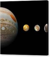 Jupiter And Galilean Moons Canvas Print