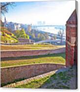 Kalemegdan. View Of  Sava River And Belgrade Cityscape From Kale Canvas Print
