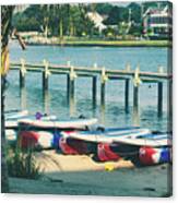 Kayaks By The Pier - Rehoboth Bay Canvas Print