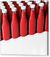 Ketchup Bottles In A Row Canvas Print