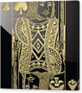 King Of Spades In Gold On Black Canvas Print