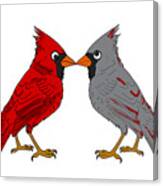Kissing Cardinals Canvas Print