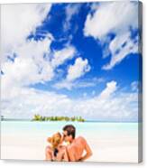 Kissing In The Tropical Paradise Canvas Print