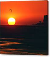 Kitesurfing La Playa De La Costilla Canvas Print
