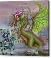 Knight N Dragon N Castle Canvas Print
