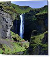 Kvernufoss Waterfall Iceland Canvas Print