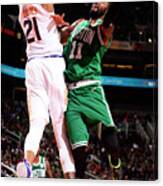 Kyrie Irving And Richaun Holmes Canvas Print